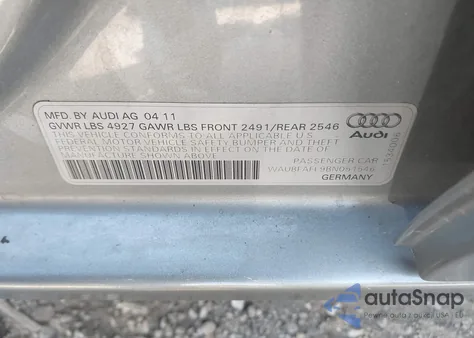 2011 Audi A4 2.0T Premium из США, поврежденный, VIN WAUBFAFL9BN051546